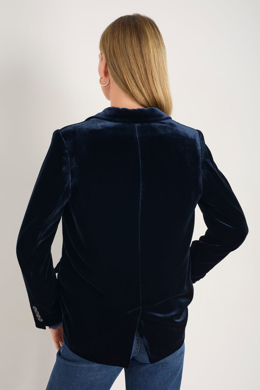 Aurora Silk Velvet Jacket - Midnight