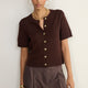 Ava Short Sleeve Cardigan - Chocolate