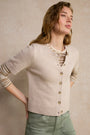 Ava Short Sleeve Cardigan - Oyster