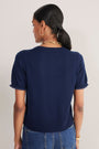 Ayla Trim Short Sleeve Cardigan - Midnight