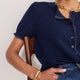 Ayla Trim Short Sleeve Cardigan - Midnight