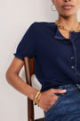 Ayla Trim Short Sleeve Cardigan - Midnight
