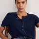 Ayla Trim Short Sleeve Cardigan - Midnight