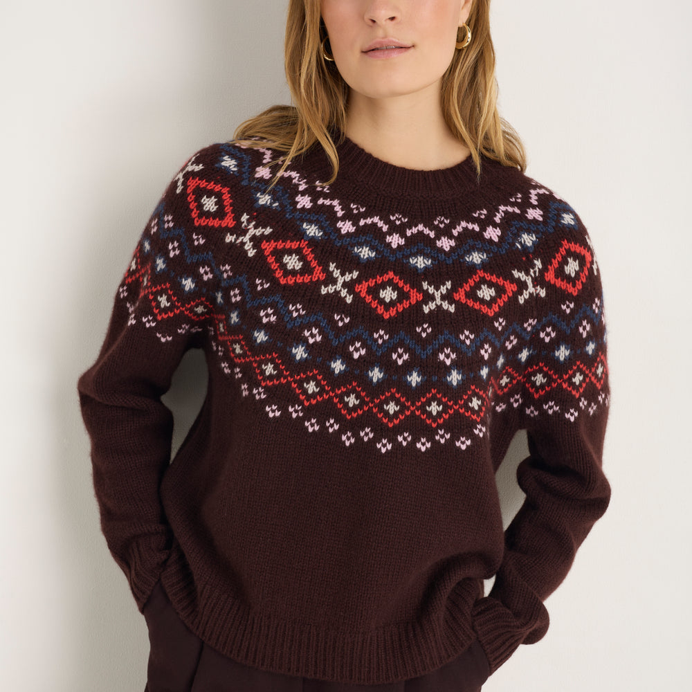 Beau Fairisle Jumper - Cocoa Fairisle
