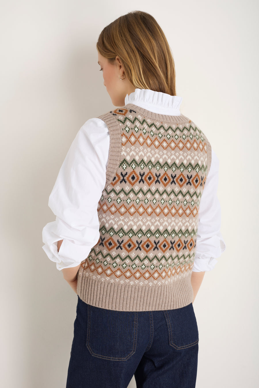 Beau Fairisle Tank - Oat Fairisle