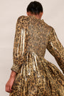 Ari Silk Blend Lame Dress - Leopard