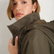 Billie Funnel Hooded Bomber Jacket - Soft Khaki