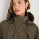Billie Funnel Hooded Bomber Jacket - Soft Khaki
