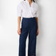 Brandy Embroidered Hem Chambray Trouser - Chambray