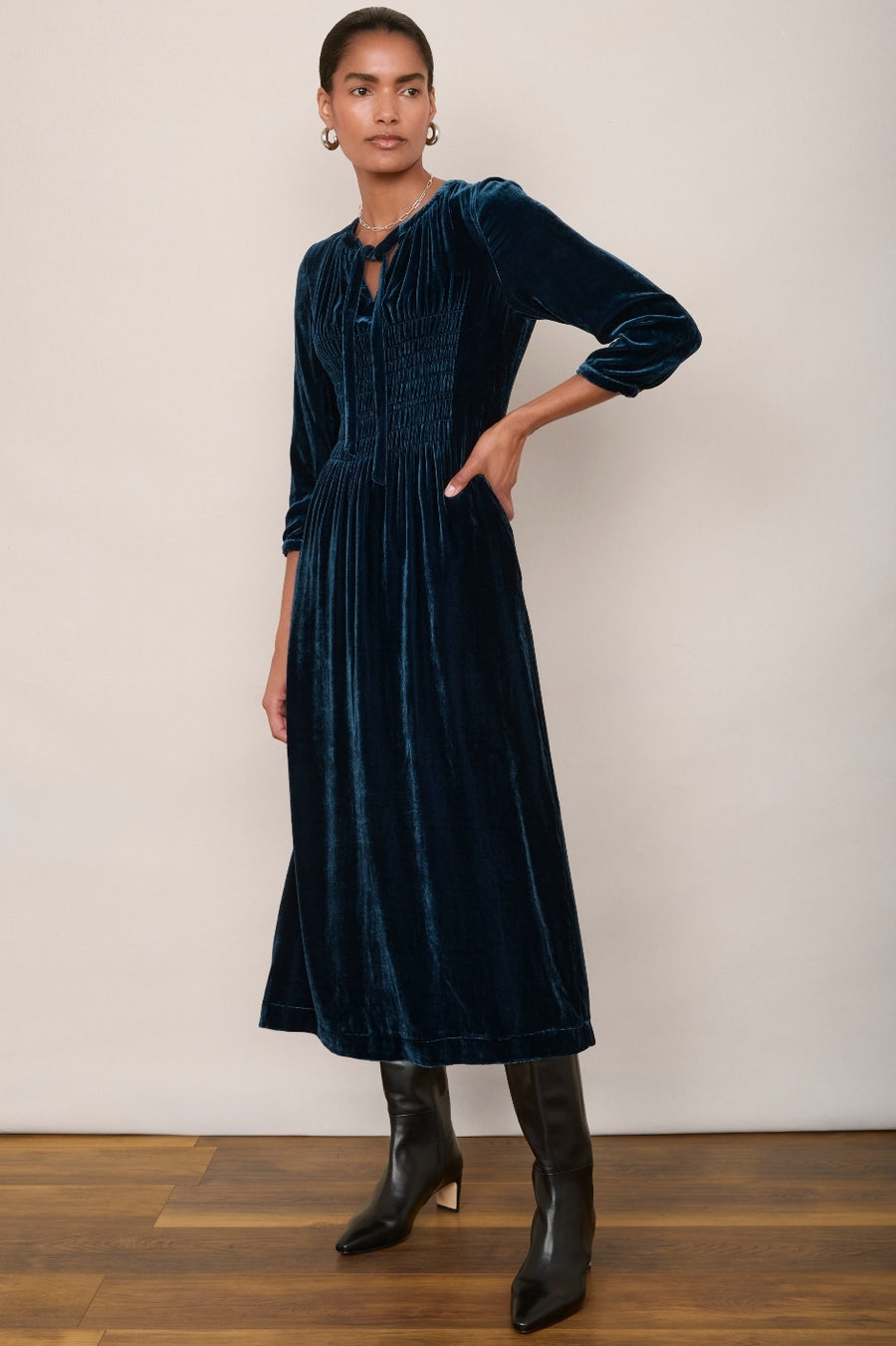 silk blend dress JAYLEY Silk Blend Maxi Shirt Dress in Geometric Print