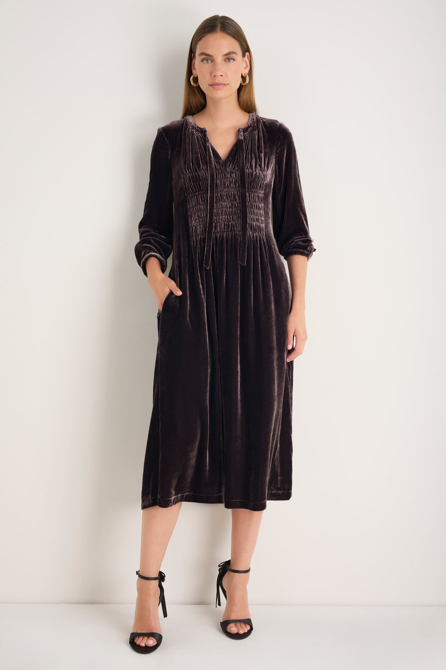 aubergine silk dress Midi Slip Silk Charmeuse Dress