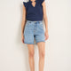 Brielle Long Scallop Short - Mid Wash