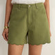 Brielle Long Soft Scallop Short - Olive
