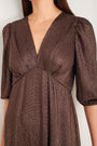 Caley 3/4 Sleeve Dress - Cocoa Metallic