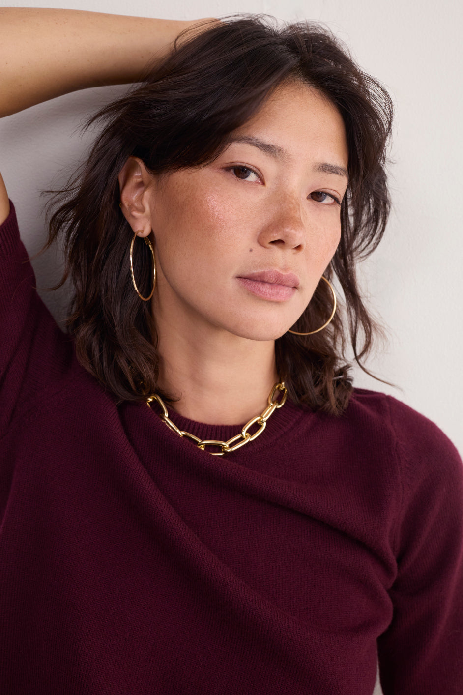 Caley Knitted Top - Aubergine