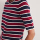 Caley Knitted Top - Navy/Aubergine/Ivory Stripe