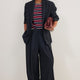 Caley Knitted Top - Navy/Aubergine/Ivory Stripe
