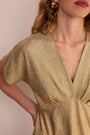 Caley Metallic Top - Gold