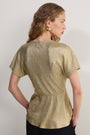 Caley Metallic Top - Gold
