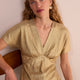 Caley Metallic Top - Gold