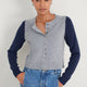 Callie Merino Cardigan - Grey Marl/Midnight