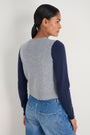 Callie Merino Cardigan - Grey Marl/Midnight