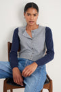 Callie Merino Cardigan - Grey Marl/Midnight