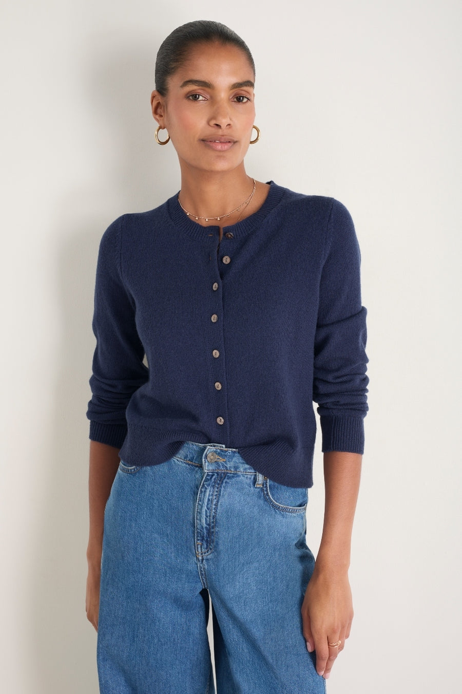 Callie Merino Cardigan - Midnight