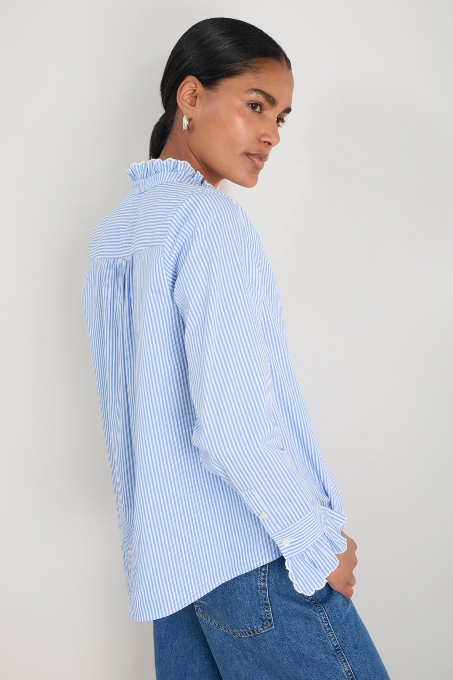 Callie Shirt - Blue/White Stripe