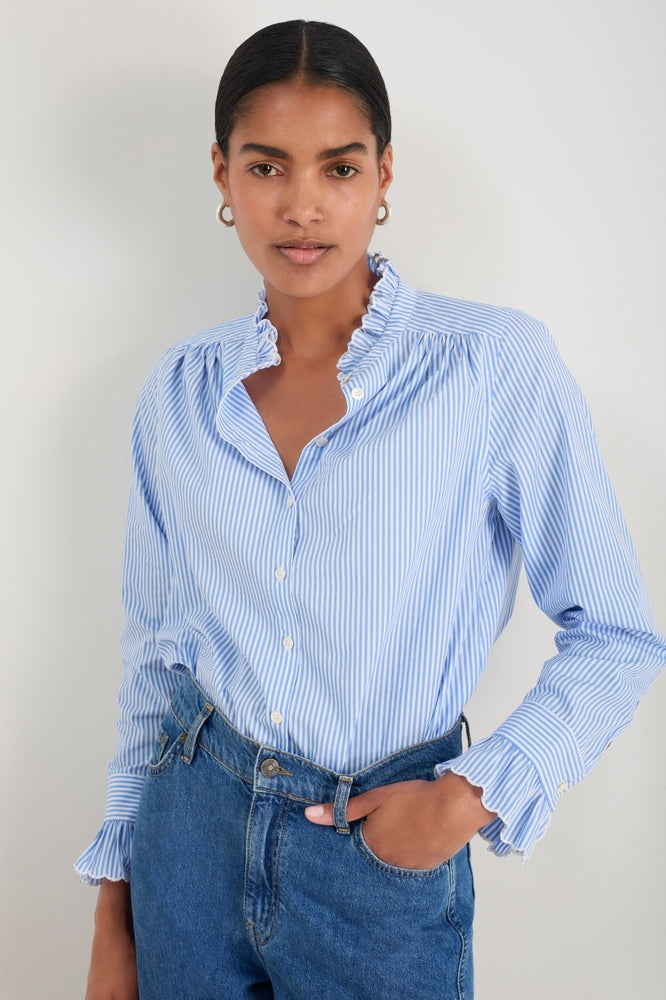 Callie Shirt - Blue/White Stripe