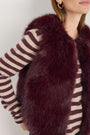 Cameron Faux Fur Gilet - Deep Fig