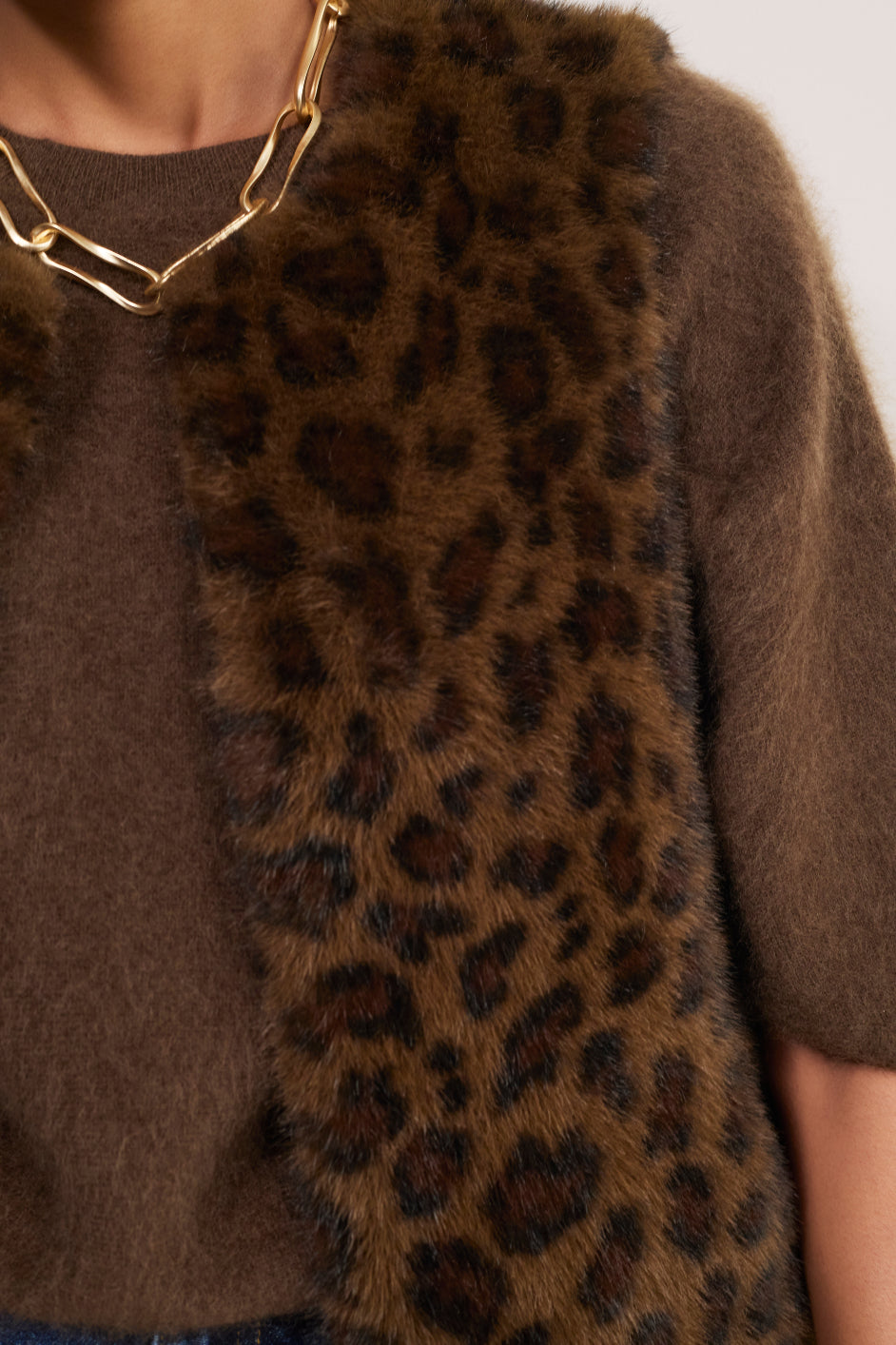Cameron Faux Fur Gilet - Leopard