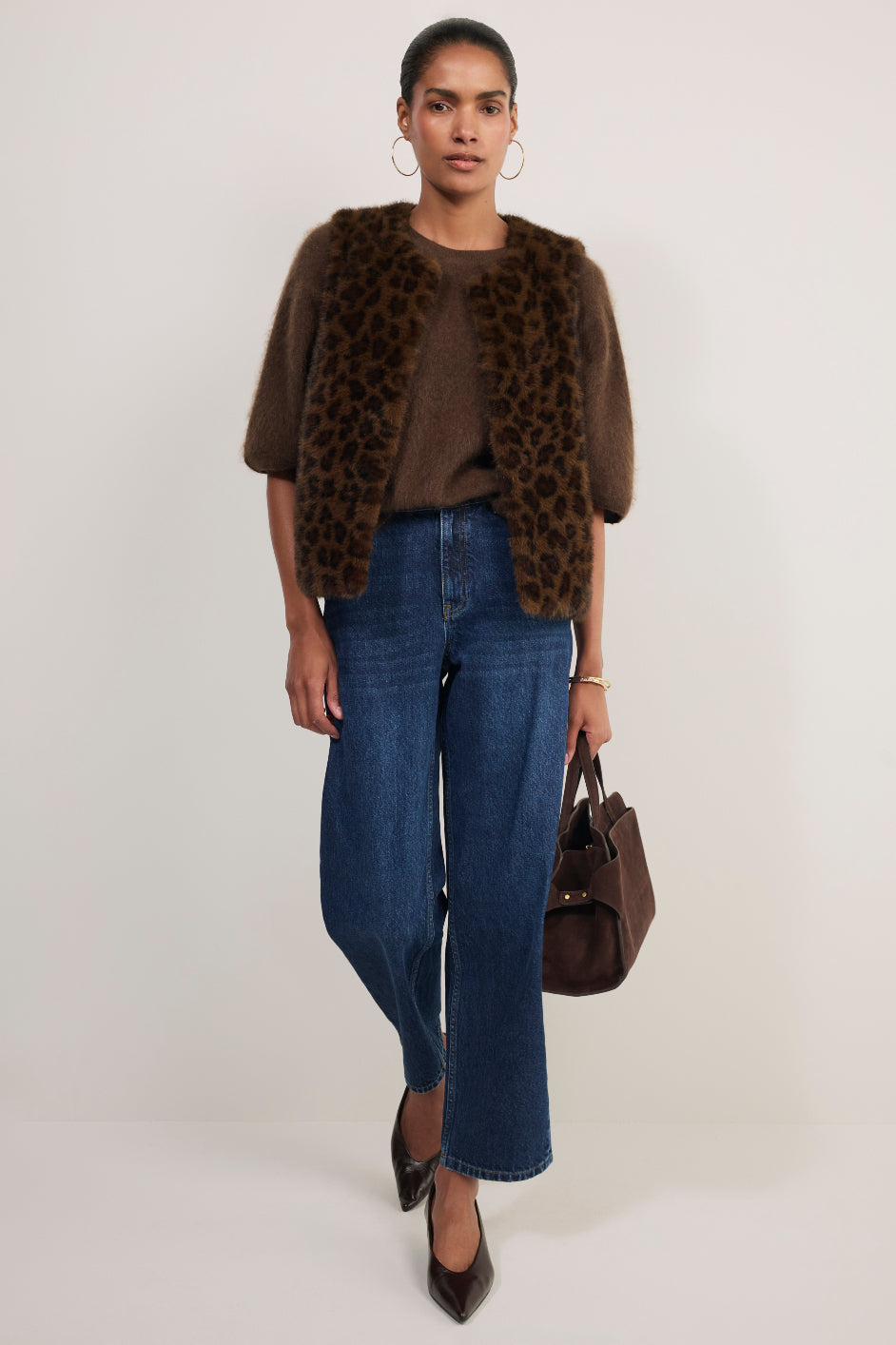 Cameron Faux Fur Gilet - Leopard