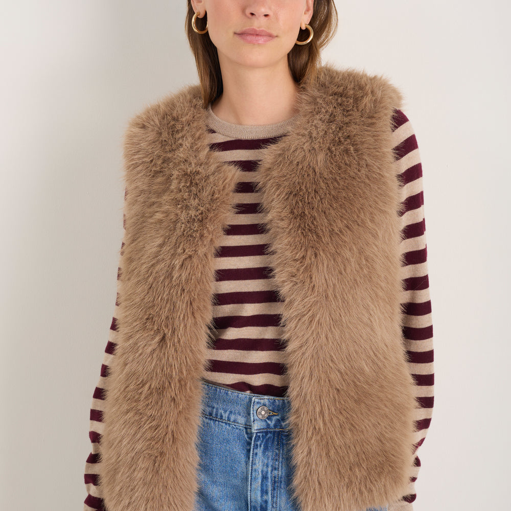 Cameron Faux Fur Gilet - Mink