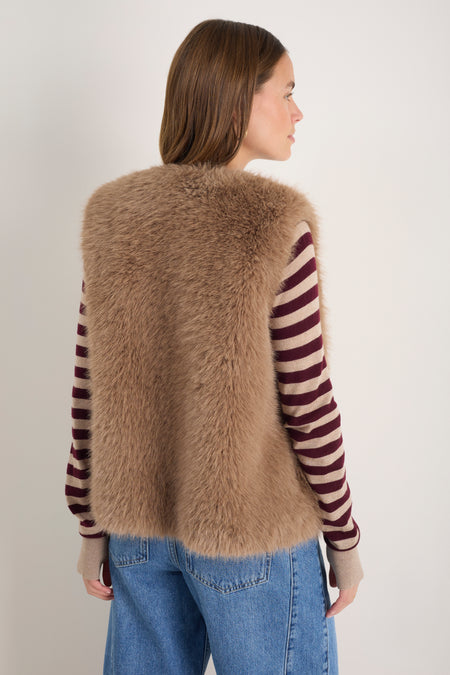 Cameron Faux Fur Gilet - Mink