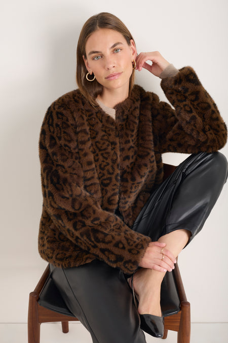 Cameron Faux Fur Jacket - Leopard