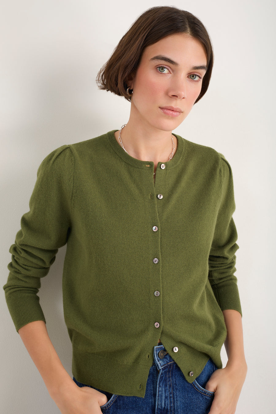 Camille Cardigan - Olive Green