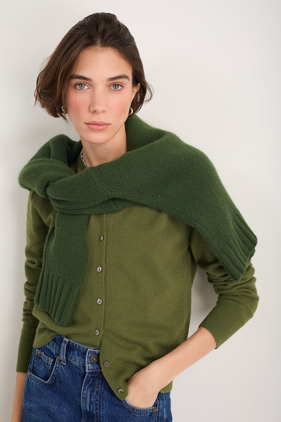 Camille Cardigan - Olive Green