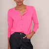 Camille Cashmere Cardigan - Neon Pink