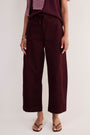 Camille Tie Horseshoe Trouser - Aubergine