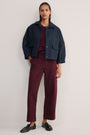 Camille Tie Horseshoe Trouser - Aubergine