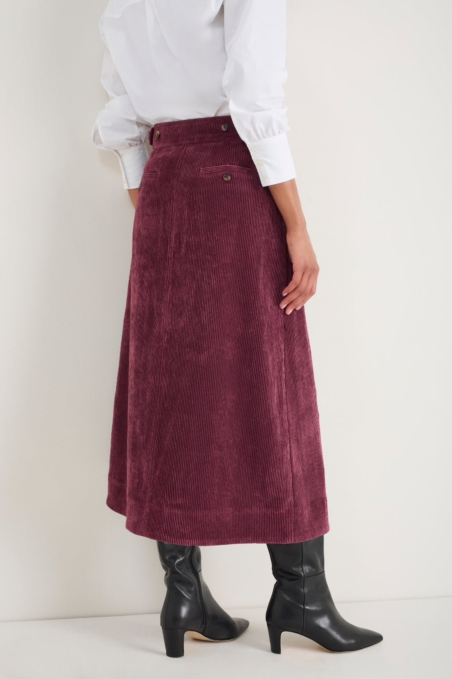 Carina Cord Skirt - Merlot