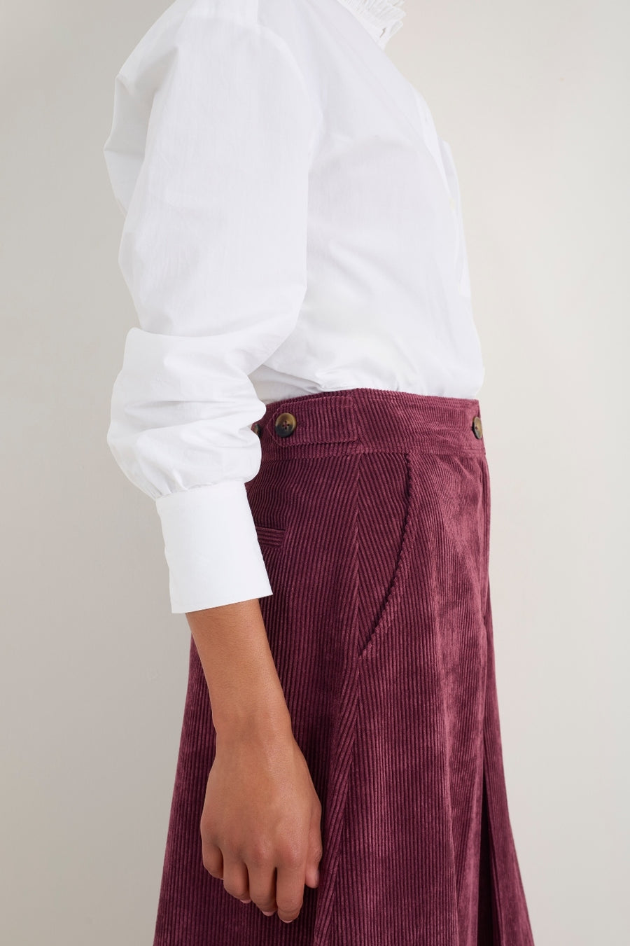 Carina Cord Skirt - Merlot