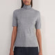 Carly Wool Blend Short Sleeve Top - Charcoal Grey