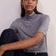 Carly Wool Blend Short Sleeve Top - Charcoal Grey