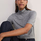 Carly Wool Blend Short Sleeve Top - Charcoal Grey