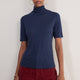 Carly Wool Blend Short Sleeve Top - Midnight