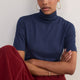 Carly Wool Blend Short Sleeve Top - Midnight
