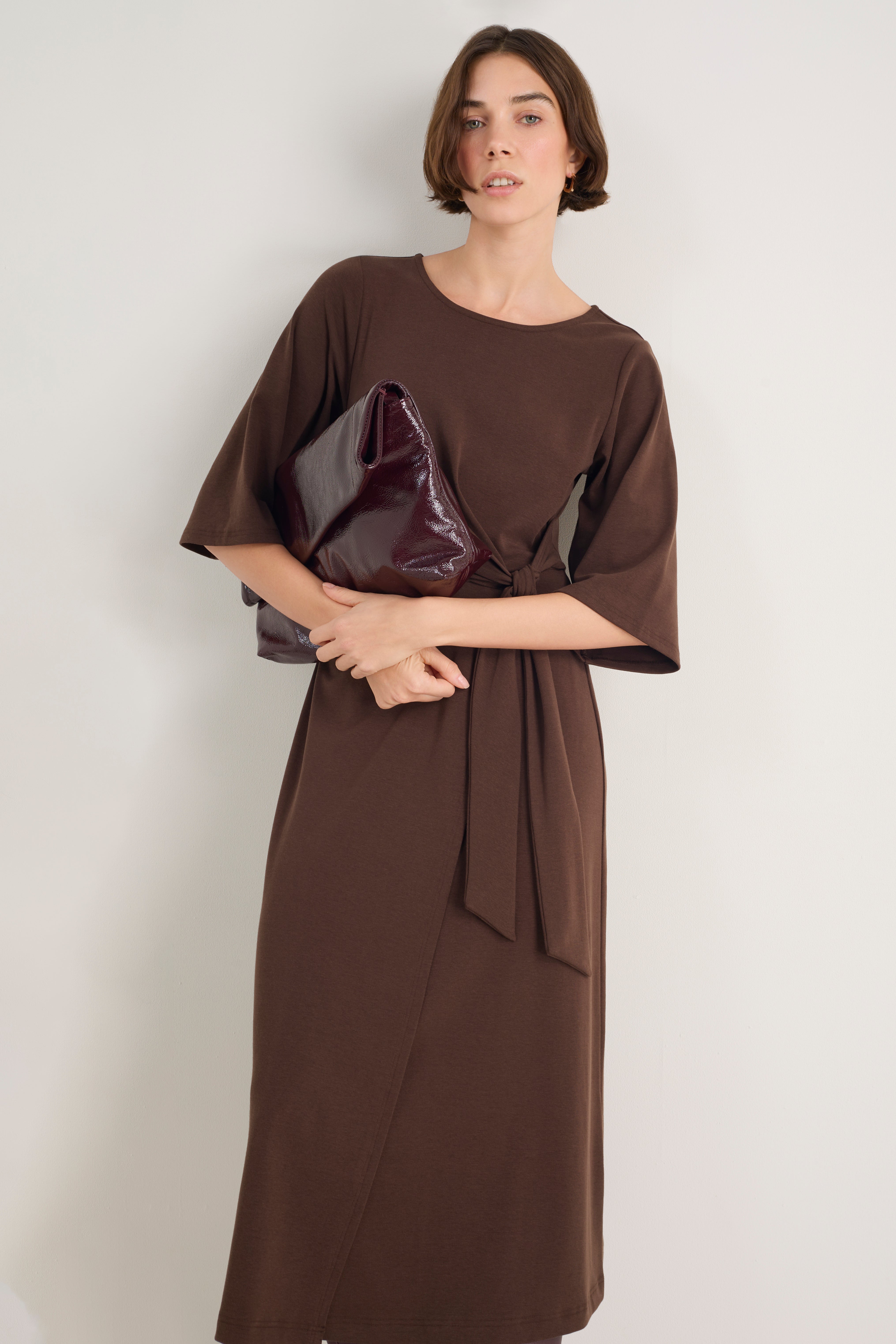 Carmine Jersey Dress - Cocoa