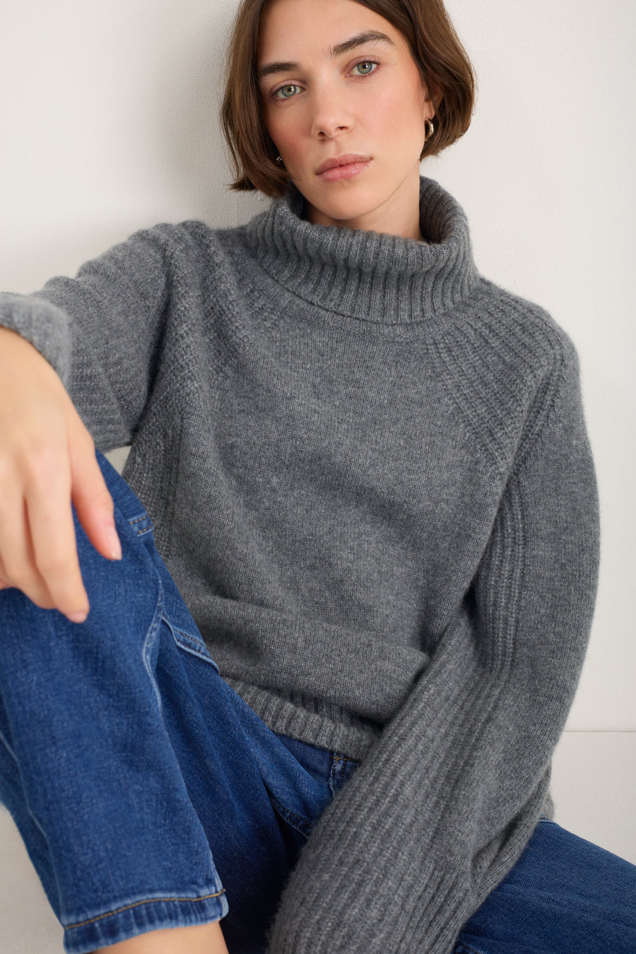 Carolina Roll Neck Jumper - Charcoal